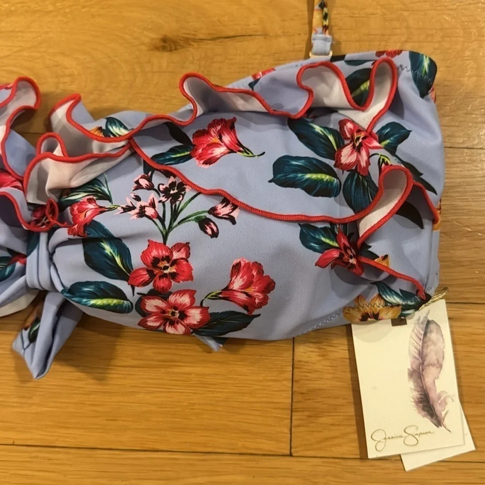 Jessica Simpson Floral Lavender Bikini Top XL NWT
